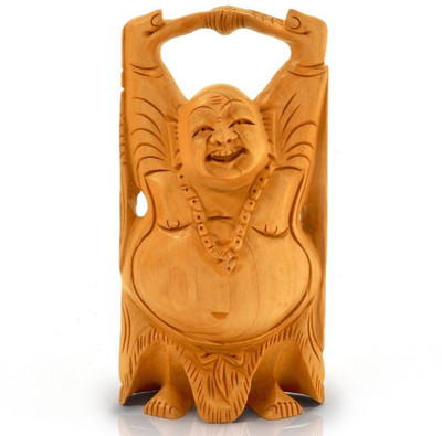 

Saletex Good Luck Sign Laughing Buddha Handicraft Gift 166 Decorative Showpiece - 12.7 cm(Wooden, Brown)