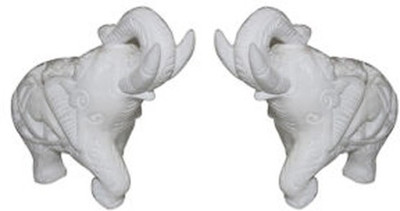 

Anshul Fashion elephant Decorative Showpiece - 7 cm(Stoneware, White)