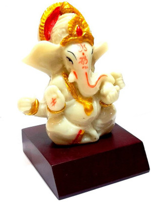 

Ratna Handicrafts Colorful Ganesha Idol Decorative Showpiece - 10 cm(Polyresin, Wooden, Multicolor)