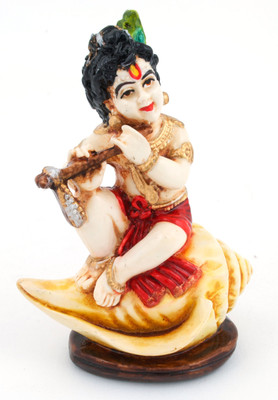 

The Nodding Head Shank Krishna Statue Decorative Showpiece - 11 cm(Polyresin, Multicolor)