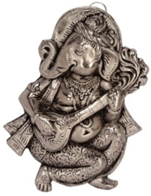 

Mahadev Handicrafts Lord Ganesha Musician Wall Hanging Decorative Showpiece - 15.24 cm(Aluminium, Silver)