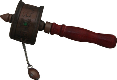 

Aaradhi Feng Shui Mani Prayer Cylinder Decorative Showpiece - 11 cm(Wooden, Copper)