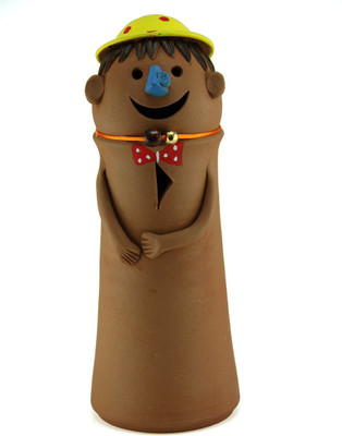 

eKolhapuri Big Smily Face Doll Natural Design Decorative Showpiece - 10.6 cm(Terracotta, Brown)