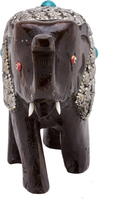 33% OFF on Prachin W/O Elephant Ut M/F 4 Decorative Showpiece - 10.5 cm(Wood, Multicolor)