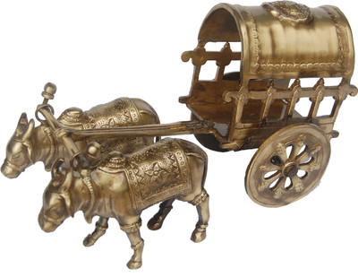 17% OFF on Aakrati Bullock Cart For Decoration Purpose Decorative Showpiece  -  18 cm(Brass, Brown)