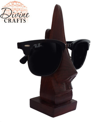 DivineCrafts Wooden Goggle Stand Decorative Showpiece - 14.5 cm(Wood, Brown) DivineCrafts Wooden Goggle Stand Decorative Showpiece - 14.5 cm(Wood, Brown)