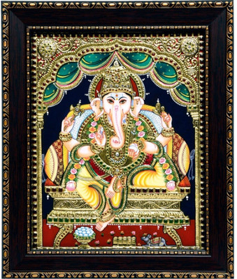 

Raga Arts Ganesha Decorative Showpiece - 45 cm(Gold Plated, Multicolor)