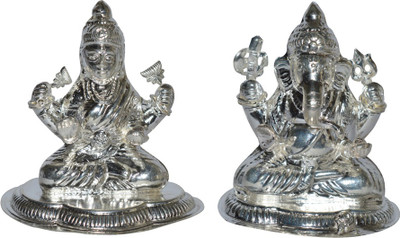 

Kataria Jewellers Lakshmi ganesha Decorative Showpiece - 8 cm(Silver, Silver)