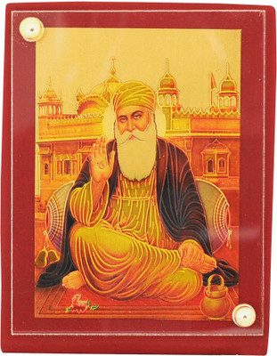 

Leganza Guru Nanak Dashboard Decorative Showpiece - 5 cm(Gold Plated, Multicolor)