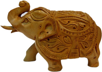 

ByCue Elephant Decorative Showpiece - 10 cm(Wooden, Brown)