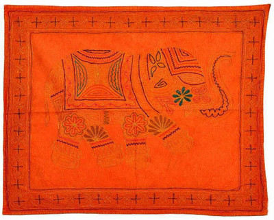 

Shree Sai Handicraft Home Decorative Hand Embroidered Single Elephant Wall Hanging Decorative Showpiece - 3 cm(Cotton, Orange)