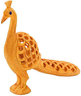 

JaipurCrafts Beautiful Sitting Peacock Decorative Showpiece - 7.62 cm(Wooden, Brown)