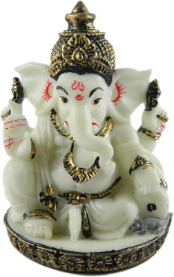 

Morpankh Art Vastu Fengshui Religious Idols of Lord Ganesh Premium Statue Decorative Showpiece - 9 cm(Polyresin, White)