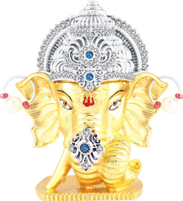 

Kulin Mukh Ganesh Idol For Car Dashboard, Tables,Home Decor, Gifting Decorative Showpiece - 4.2 cm(Gold Plated, Gold)