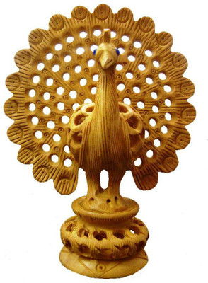 

ByCue Wooden jali dancing peacock Decorative Showpiece - 8 cm(Wooden, Brown)