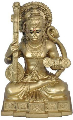 

Matchless Gifts Sitting Hanuman Decorative Showpiece - 13 cm(Polyresin, Gold)