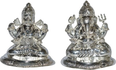 

Kataria Jewellers Lakshmi ganesha Decorative Showpiece - 10.5 cm(Silver, Silver)