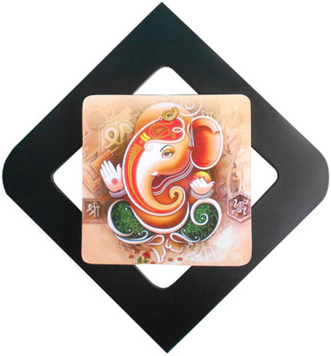 UT Handicraft ganesha wall hanging Showpiece - 30 cm(Wooden, Red, Green, Black) available at flipkart for Rs.399