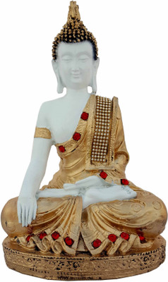 

DivineCrafts Meditating Buddha Decorative Showpiece - 28 cm(Polyresin, Gold)