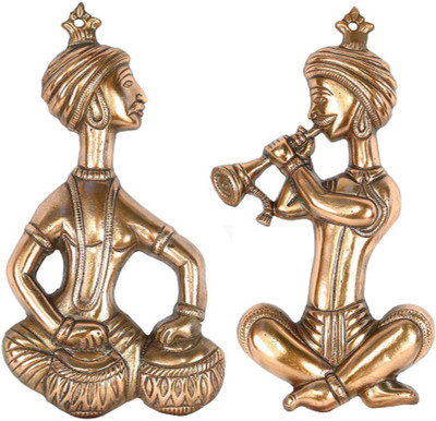 

Apkamart Handcrafted Set of 2 Musicians Decorative Showpiece - 32 cm(Cast Iron, Brown)