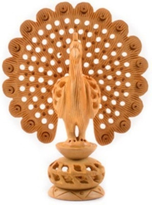 

Ruchi World Dancing Peacock Decorative Showpiece - 10 cm(Wooden, Brown)