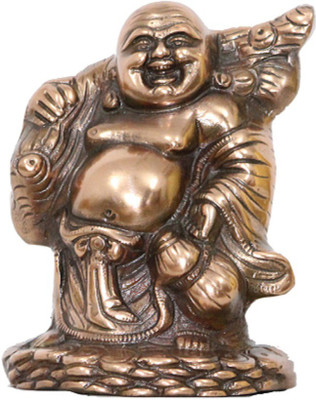 

Apkamart Hand Crafted Laughing Buddha -7 Inch in Metal for Wealth and Prosperity Decorative Showpiece - 17 cm(Cast Iron, Brown)