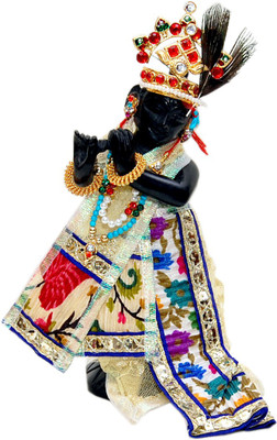 

MNE CREATIVE HANDICRAFT DESIGNED LORD KRISHNA Decorative Showpiece - 17 cm(Stoneware, Black)