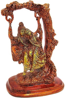 Muccasacra Swinging Radha Krishna Decorative Showpiece  -  17 cm(Brass, Gold)