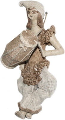 

Sarvsiddhi Krishna With Dholak Wall Hanging Decorative Showpiece - 13 cm(Jute, Beige)