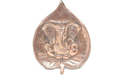 

Sarvsiddhi Ganesh On Peepal Leaf Wall Hanging Decorative Showpiece - 16 cm(Aluminium, Brown)