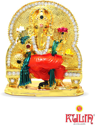 

Kulin God Ganesh | Ganpati | Lord Ganesha Idol Car Dashboard | Home Decor | Gifting Decorative Showpiece - 7 cm(Gold Plated, Multicolor)