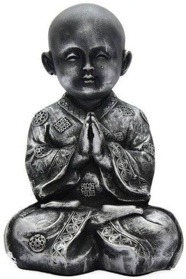 

Jisethji Jisethji Grey Monk Decorative Showpiece - 14 cm(Polyresin, Grey)