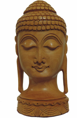 

Crafts and you CALM FACE BUDDHA IDOL Decorative Showpiece - 15 cm(Wooden, Brown)