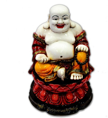 

7 Ocean Laughing Buddha Decorative Showpiece - 24 cm(Stoneware, Red, Brown)