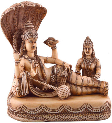 

Collectible India Lord Vishnu Lakshmi Statue Idol Decorative Showpiece - 18 cm(Stoneware, White)