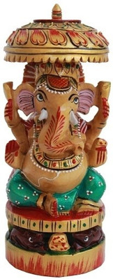 

Craft International Lord Ganesha Decorative Showpiece - 16 cm(Wooden, Multicolor)