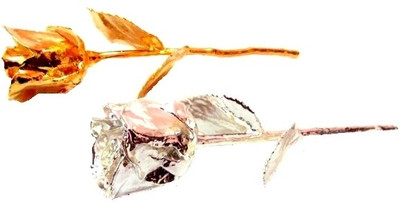 

Pllanet Gold Real Rose Dipped In Gold & Silver Decorative Showpiece - 28 cm(Gold Plated, Silver Plated, Gold, Silver)