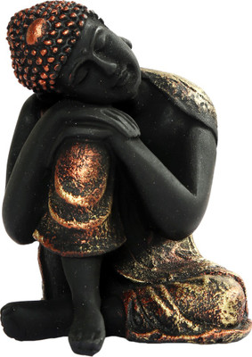 

Heeran Art Vastu Fangshui Religious Idol of Resting Buddha Statue Head CO B Decorative Showpiece - 7 cm(Polyresin, Copper, Black)