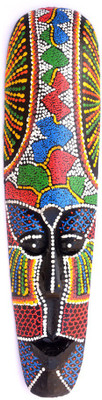 

Art Godaam Coloured figure mask Decorative Showpiece - 50 cm(Wooden, Multicolor)