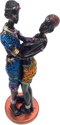 

Gooddeals Lovely African Young tribal Couples in embrace Decorative Showpiece - 14 cm(Polyresin, Multicolor)