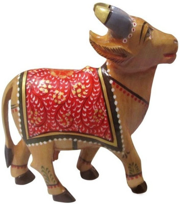 

ByCue Cow Decorative Showpiece - 12.5 cm(Wooden, Brown)