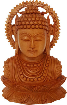 

DivineCrafts Wooden Carved Meditating Buddha Idol Decorative Showpiece - 12 cm(Wooden, Brown)