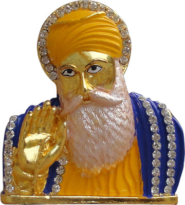 

Tied Ribbons Guru Nanak Metal Idol Decorative Showpiece - 7.3 cm(Gold Plated, Gold)
