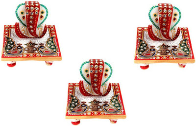 

ByCue Choki Ganesh Decorative Showpiece - 10 cm(Stoneware, Blue)
