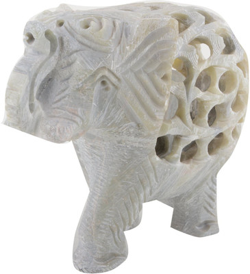 

Freshings Gaurara Carved Trunk Up Elephant Decorative Showpiece - 10.2 cm(Stoneware, Multicolor)
