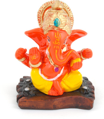 

The Nodding Head Beautiful Crown Ganesha Decorative Showpiece - 7.5 cm(Polyresin, Multicolor)