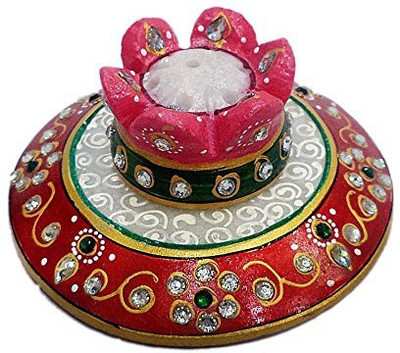 

Etsi Bitsi Marble handpainted Agarbatti stand with kundan meenakari work Decorative Showpiece - 5 cm(Stoneware, Multicolor)