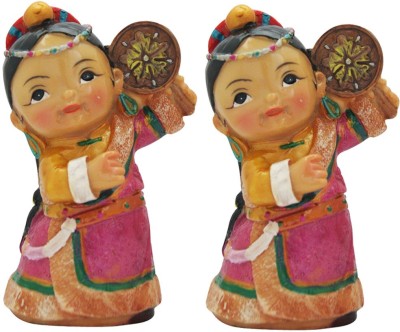 

DivyaMantra Set Of Tibetan Ethnic Dolls (4458) Decorative Showpiece - 12.5 cm(Polyresin, Multicolor)