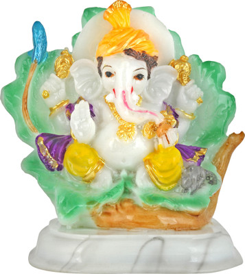 

Agastya Sitting Ganesha Decorative Showpiece - 8.4 cm(Polyresin, Multicolor)