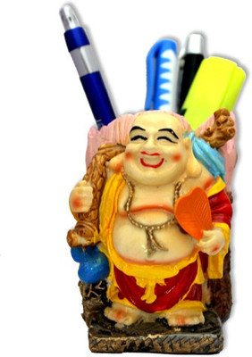 

7 Ocean Laughing Buddha Pen Holder Decorative Showpiece - 10 cm(Polyresin, Multicolor)